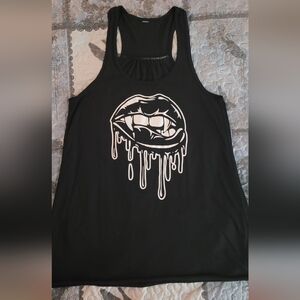 Black Graphic Tank Top